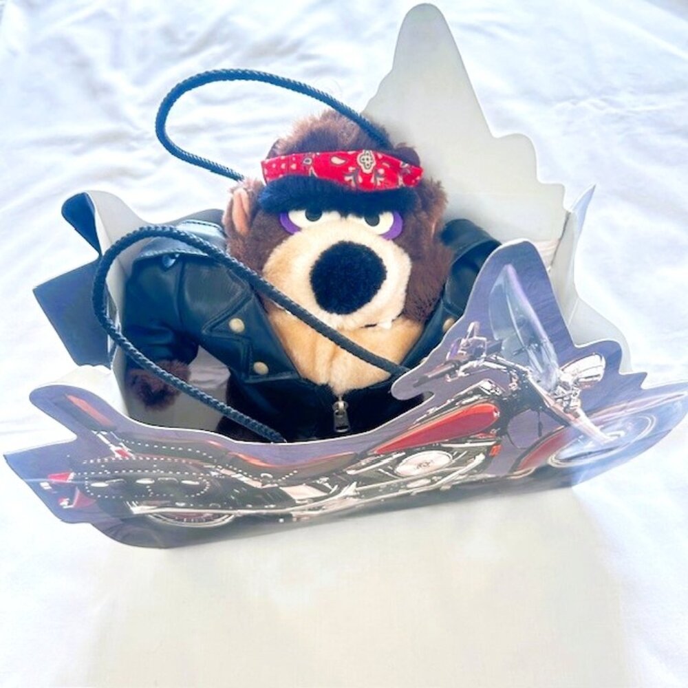 Harley Biker Tazmanian Devil Hallmark Soft Toy Can Looney Tunes